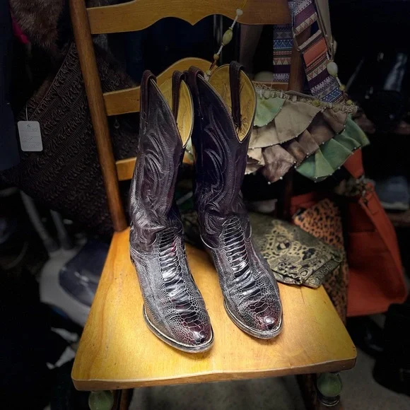 ❤️Vintage Great USED Condition 10B Ostrich leg Nocona Boots - Picture 6 of 12